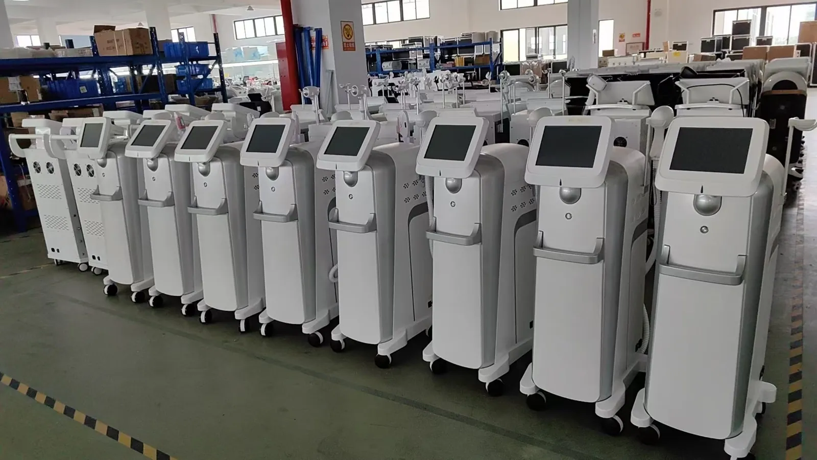 Rows of units under production